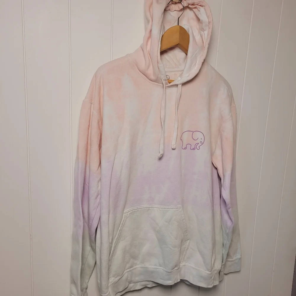 Ivory Ella Sweatshirt Hoodie Womens Size Medium Pink Tie Dye Colorful - Picture 3 of 9